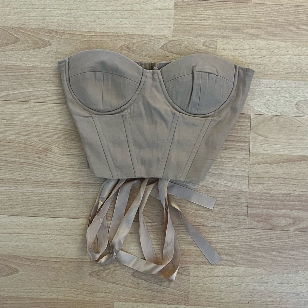 NWOT SHEIN Nude Corset With Laced Back XS